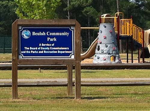 Pensacola Florida Dog Park Guide, Buelah Community Park Sign
